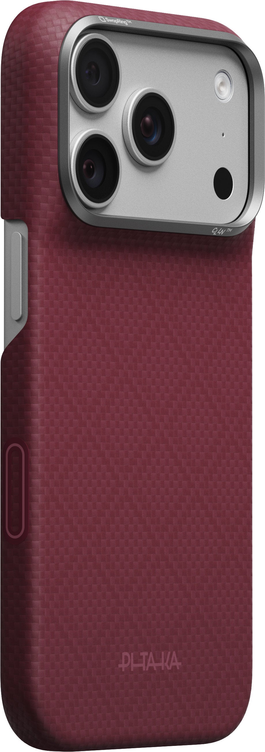 Pitaka iPhone 17 Pro/iPhone 18 Pro Deksel Edge MagSafe Argyle Burgundy