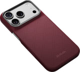 Pitaka iPhone 17 Pro/iPhone 18 Pro Deksel Edge MagSafe Argyle Burgundy
