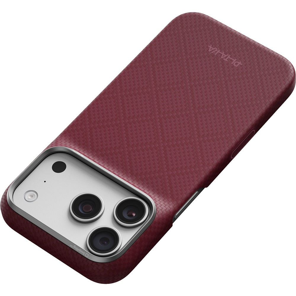 Pitaka iPhone 17 Pro/iPhone 18 Pro Deksel Edge MagSafe Argyle Burgundy