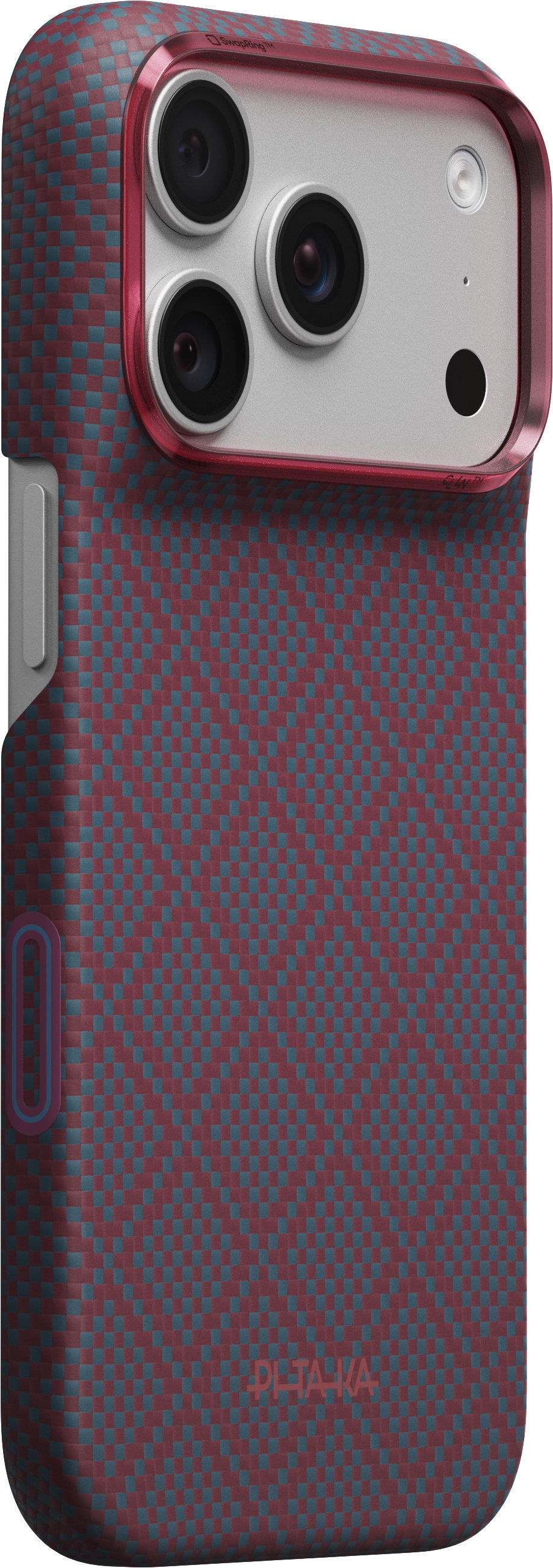Pitaka iPhone 17 Pro/iPhone 18 Pro Deksel Edge MagSafe Argyle Blue's Red