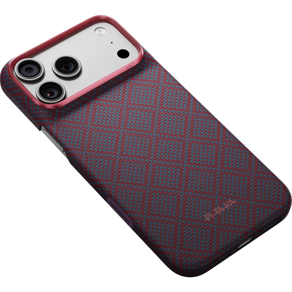 Pitaka iPhone 17 Pro Max/iPhone 18 Pro Max Deksel Edge MagSafe Argyle Blue's Red