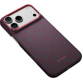 Pitaka iPhone 17 Pro Max/iPhone 18 Pro Max Deksel Edge MagSafe Argyle Blue's Red