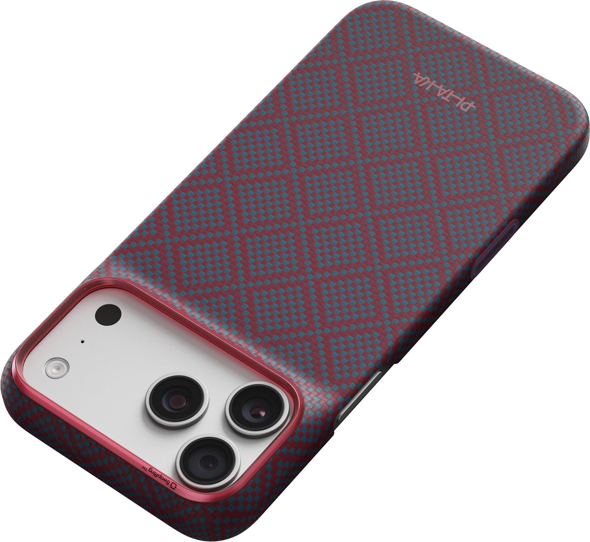 Pitaka iPhone 17 Pro Max/iPhone 18 Pro Max Deksel Edge MagSafe Argyle Blue's Red