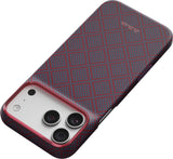 Pitaka iPhone 17 Pro Max/iPhone 18 Pro Max Deksel Edge MagSafe Argyle Blue's Red