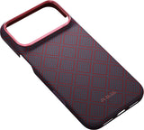 Pitaka iPhone 17 Pro Max/iPhone 18 Pro Max Deksel Edge MagSafe Argyle Blue's Red