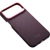 Pitaka iPhone 17 Pro Max/iPhone 18 Pro Max Deksel Edge MagSafe Argyle Blue's Red