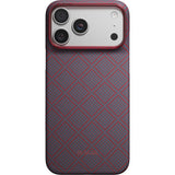 Pitaka iPhone 17 Pro Max/iPhone 18 Pro Max Deksel Edge MagSafe Argyle Blue's Red