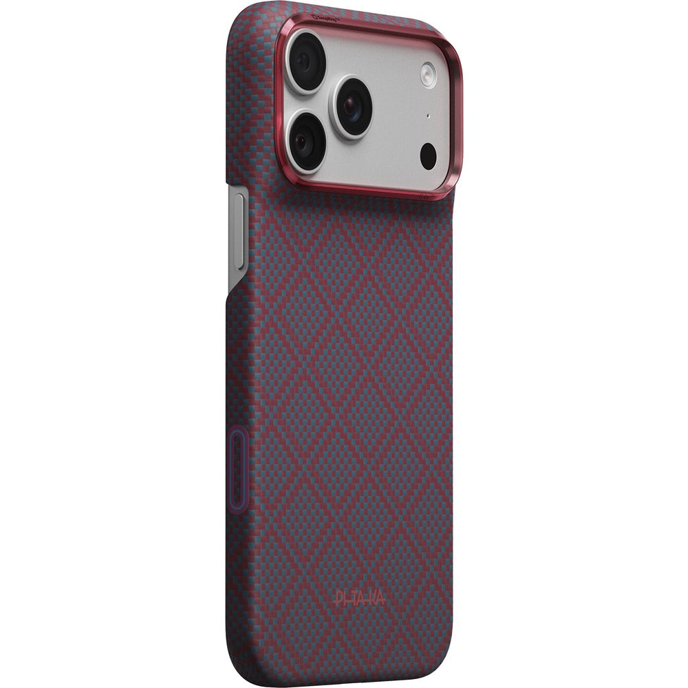 Pitaka iPhone 17 Pro Max/iPhone 18 Pro Max Deksel Edge MagSafe Argyle Blue's Red