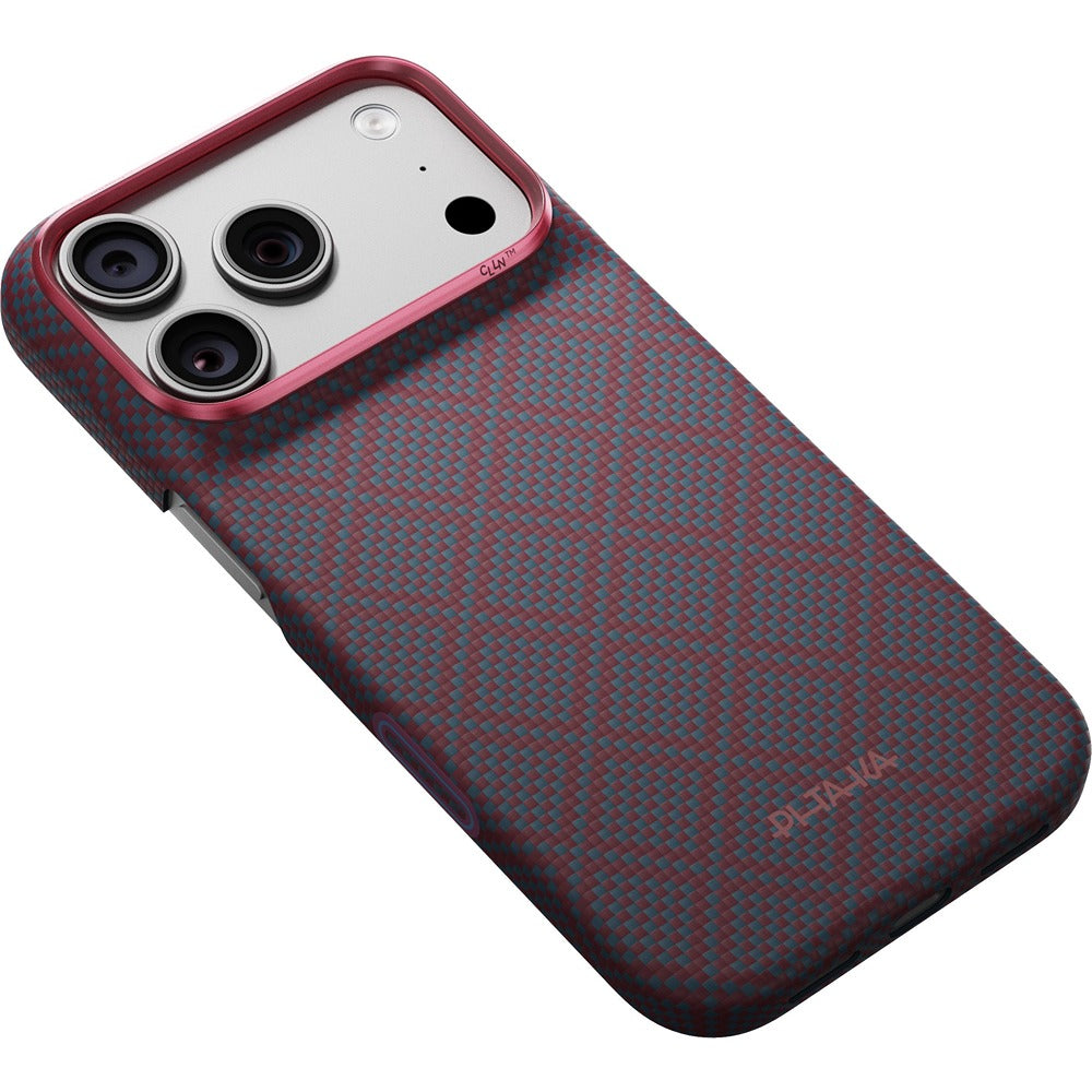 Pitaka iPhone 17 Pro/iPhone 18 Pro Deksel Edge MagSafe Argyle Blue's Red