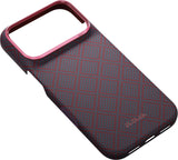 Pitaka iPhone 17 Pro/iPhone 18 Pro Deksel Edge MagSafe Argyle Blue's Red