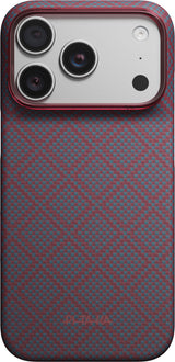 Pitaka iPhone 17 Pro/iPhone 18 Pro Deksel Edge MagSafe Argyle Blue's Red