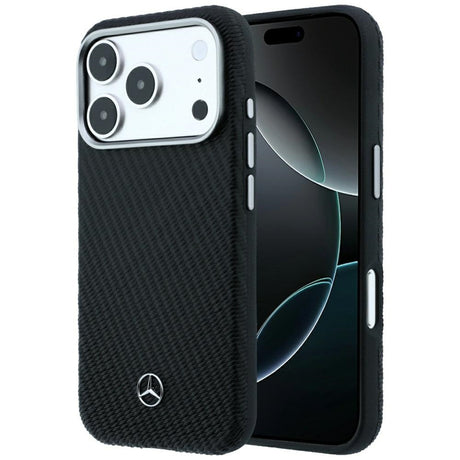 Mercedes Benz iPhone 17 Pro/iPhone 18 Pro Deksel i skinn med treeffekt Svart