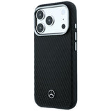 Mercedes Benz iPhone 17 Pro/iPhone 18 Pro Deksel i skinn med treeffekt Svart