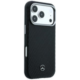 Mercedes Benz iPhone 17 Pro Max/iPhone 18 Pro Max Deksel i skinn med treeffekt Svart