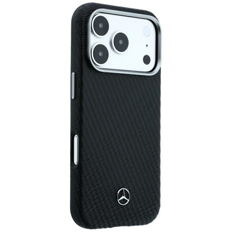 Mercedes Benz iPhone 17 Pro Max/iPhone 18 Pro Max Deksel i skinn med treeffekt Svart