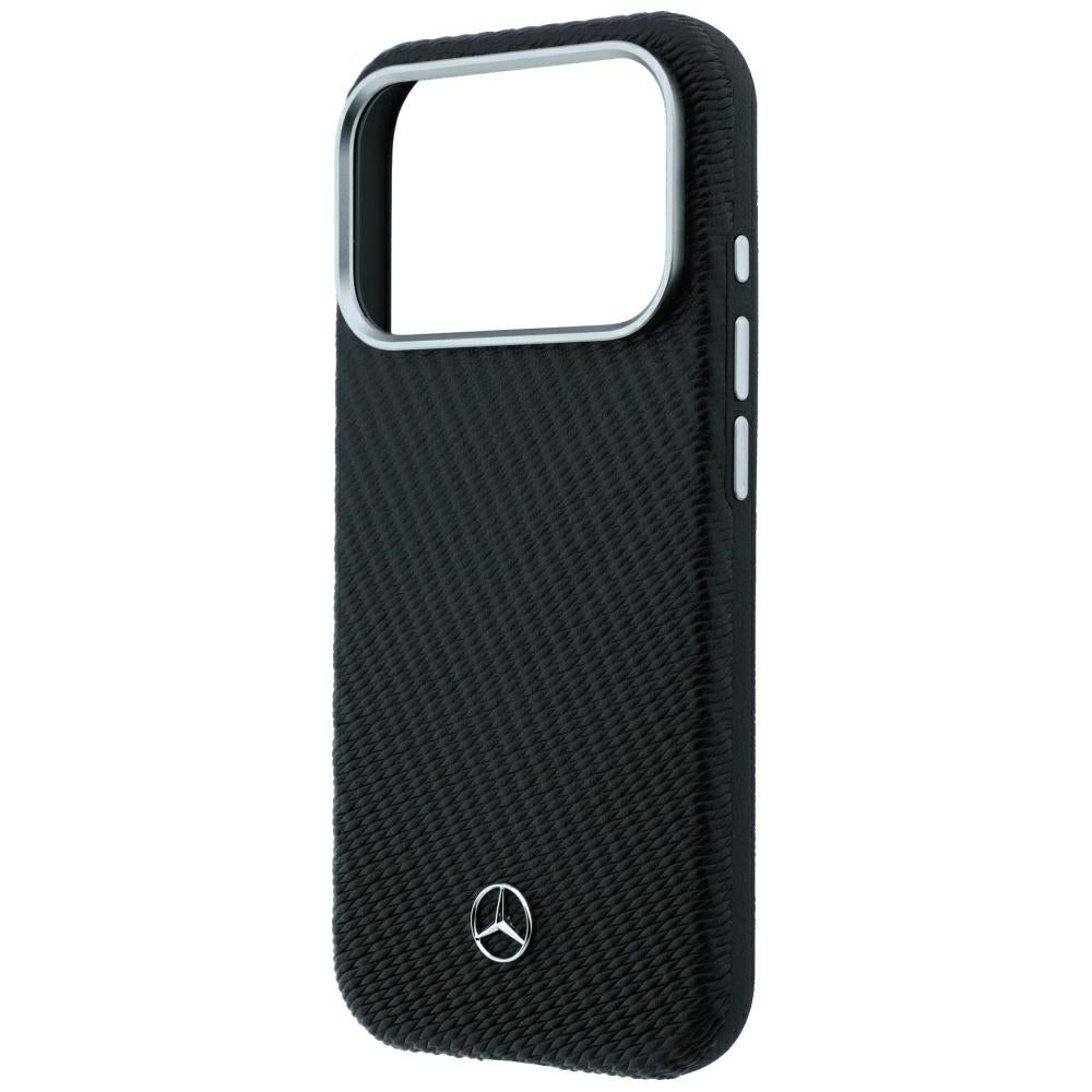 Mercedes Benz iPhone 17 Pro Max/iPhone 18 Pro Max Deksel i skinn med treeffekt Svart