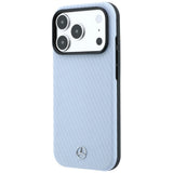 Mercedes Benz iPhone 17 Pro/iPhone 18 Pro Deksel i skinn med treeffekt Blå