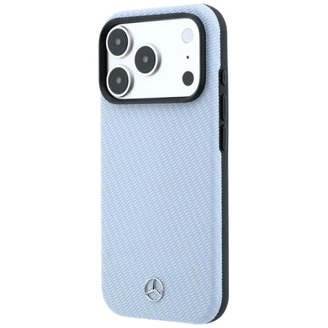 Mercedes Benz iPhone 17 Pro/iPhone 18 Pro Deksel i skinn med treeffekt Blå
