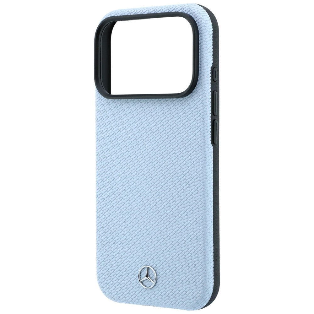 Mercedes Benz iPhone 17 Pro/iPhone 18 Pro Deksel i skinn med treeffekt Blå
