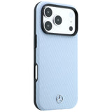 Mercedes Benz iPhone 17 Pro Max/iPhone 18 Pro Max Deksel i lær med treeffekt Blå