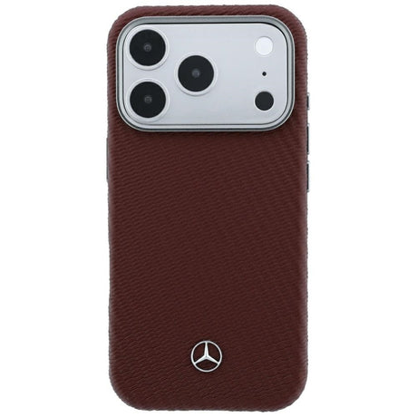 Mercedes Benz iPhone 17 Pro Max/iPhone 18 Pro Max Deksel i skinn med treeffekt, burgunder