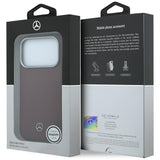 Mercedes Benz iPhone 17 Pro Max/iPhone 18 Pro Max Deksel i skinn med treeffekt, burgunder