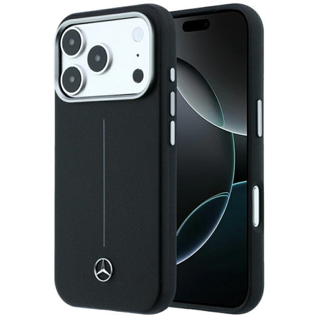 Mercedes Benz iPhone 17 Pro Max/iPhone 18 Pro Max Deksel Leather Iconic Line Svart