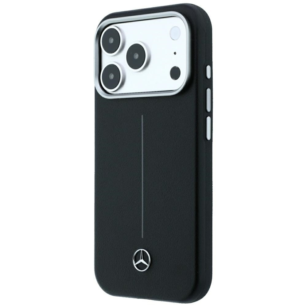 Mercedes Benz iPhone 17 Pro Max/iPhone 18 Pro Max Deksel Leather Iconic Line Svart