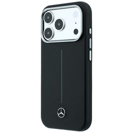 Mercedes Benz iPhone 17 Pro Max/iPhone 18 Pro Max Deksel Leather Iconic Line Svart