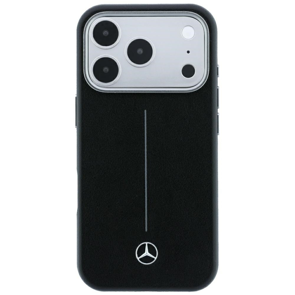 Mercedes Benz iPhone 17 Pro Max/iPhone 18 Pro Max Deksel Leather Iconic Line Svart