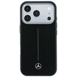 Mercedes Benz iPhone 17 Pro Max/iPhone 18 Pro Max Deksel Leather Iconic Line Svart