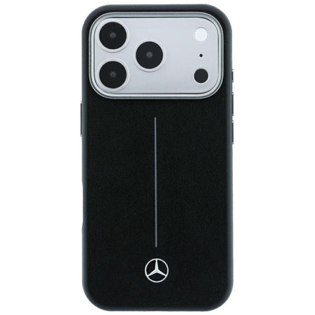 Mercedes Benz iPhone 17 Pro Max/iPhone 18 Pro Max Deksel Leather Iconic Line Svart