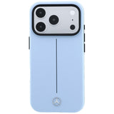 Mercedes Benz iPhone 17 Pro/iPhone 18 Pro Deksel Leather Iconic Line Blå