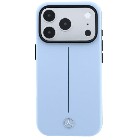 Mercedes Benz iPhone 17 Pro Max/iPhone 18 Pro Max Deksel Leather Iconic Line Blå