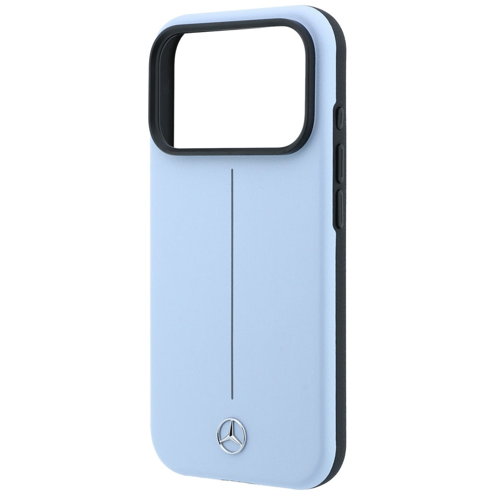 Mercedes Benz iPhone 17 Pro Max/iPhone 18 Pro Max Deksel Leather Iconic Line Blå