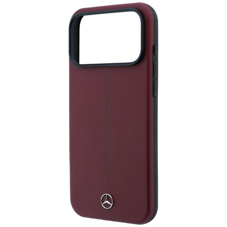 Mercedes Benz iPhone 17 Pro Max/iPhone 18 Pro Max Deksel Leather Iconic Line Burgundy