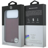 Mercedes Benz iPhone 17 Pro Max/iPhone 18 Pro Max Deksel Leather Iconic Line Burgundy