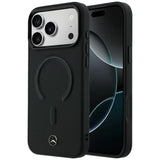 Mercedes Benz iPhone 17 Pro/iPhone 18 Pro Deksel Leather 3D MagSafe Svart