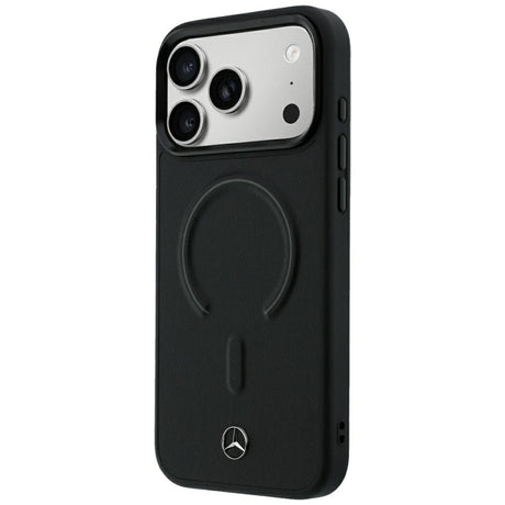 Mercedes Benz iPhone 17 Pro/iPhone 18 Pro Deksel Leather 3D MagSafe Svart