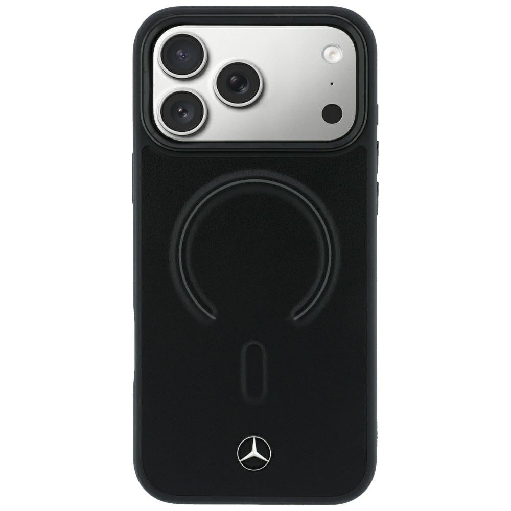Mercedes Benz iPhone 17 Pro/iPhone 18 Pro Deksel Leather 3D MagSafe Svart