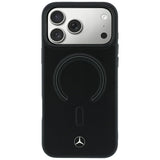 Mercedes Benz iPhone 17 Pro/iPhone 18 Pro Deksel Leather 3D MagSafe Svart