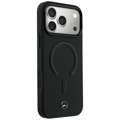 Mercedes Benz iPhone 17 Pro/iPhone 18 Pro Deksel Leather 3D MagSafe Svart