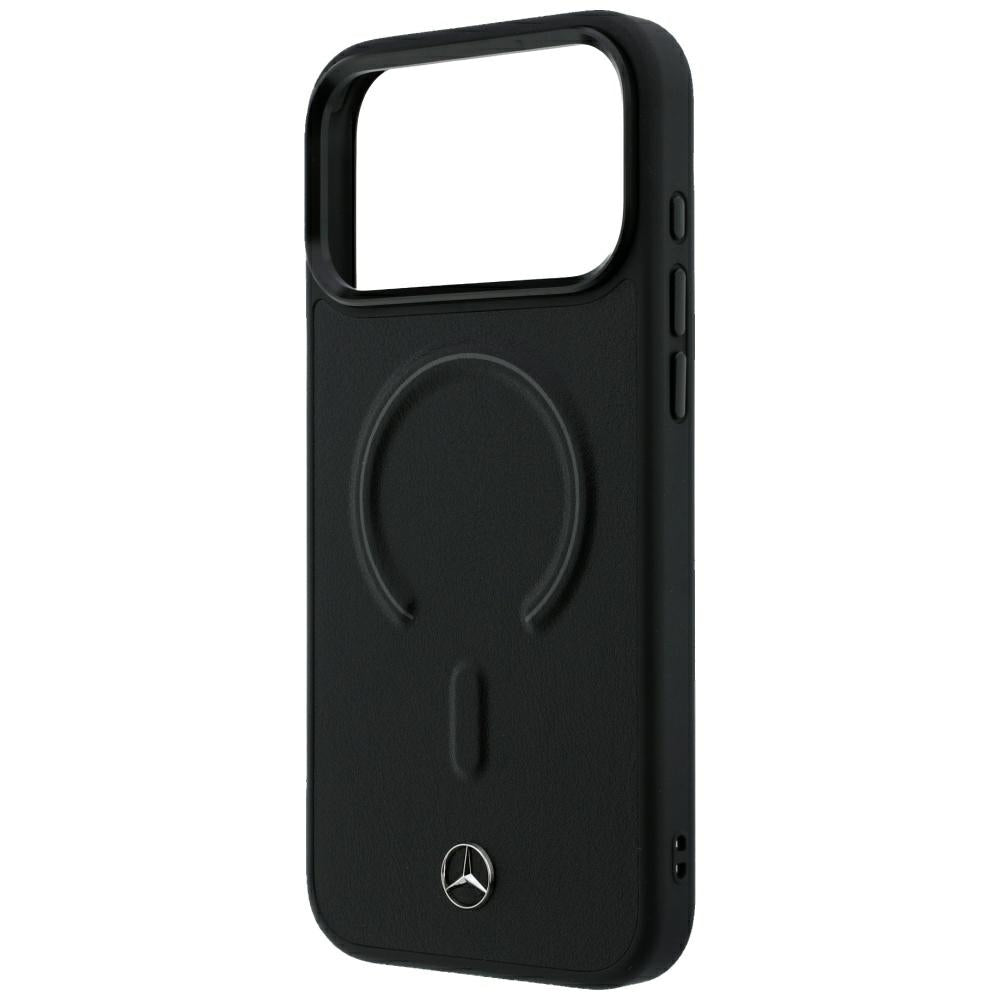 Mercedes Benz iPhone 17 Pro/iPhone 18 Pro Deksel Leather 3D MagSafe Svart