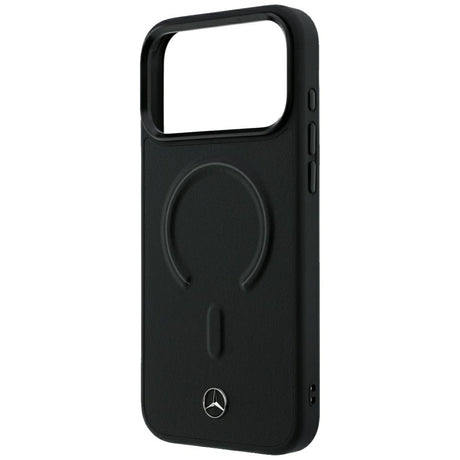 Mercedes Benz iPhone 17 Pro/iPhone 18 Pro Deksel Leather 3D MagSafe Svart