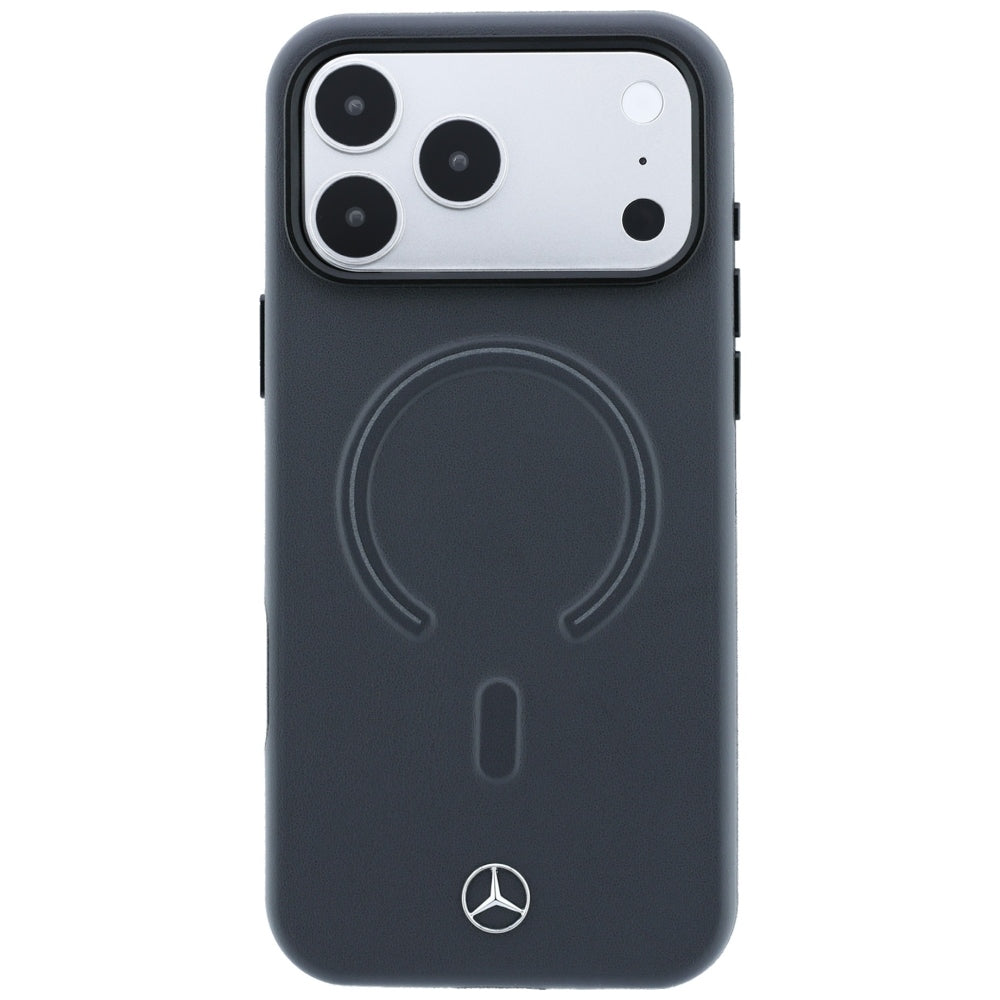 Mercedes Benz iPhone 17 Pro/iPhone 18 Pro Deksel i skinn med 3D MagSafe Grå
