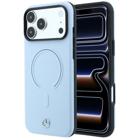 Mercedes Benz iPhone 17 Pro Max/iPhone 18 Pro Max Deksel i skinn med 3D MagSafe Blå
