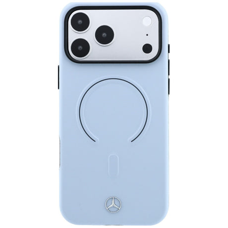 Mercedes Benz iPhone 17 Pro Max/iPhone 18 Pro Max Deksel i skinn med 3D MagSafe Blå