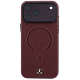 Mercedes Benz iPhone 17 Pro/iPhone 18 Pro Deksel i skinn med 3D MagSafe, burgunder