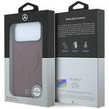 Mercedes Benz iPhone 17 Pro Max/iPhone 18 Pro Max Deksel i skinn med 3D MagSafe, burgunderrød
