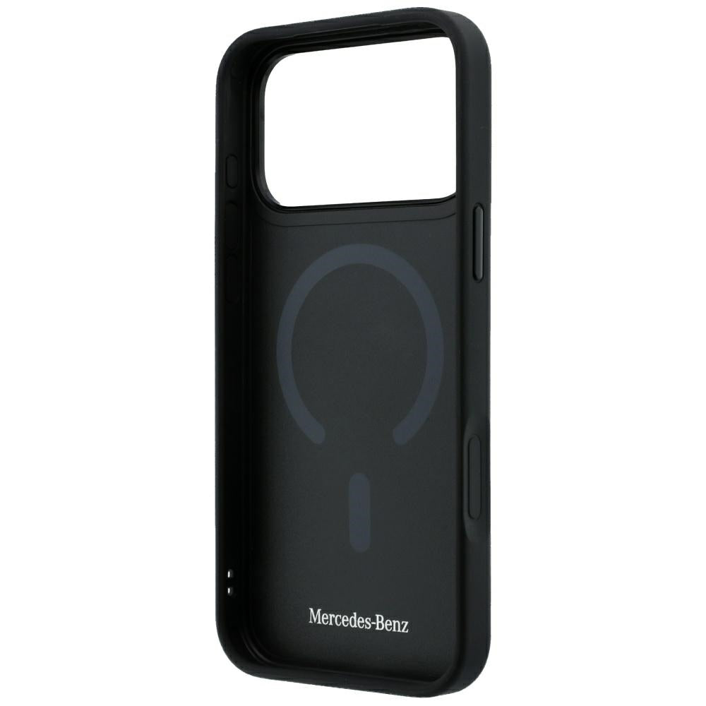 Mercedes Benz iPhone 17 Pro Max/iPhone 18 Pro Max Deksel Leather Crossed Lines Svart